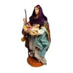 Pastore Donna in Creta con Cesto di Salumi alto 25 cm - immagine 2