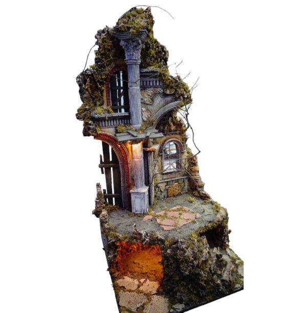 Rudere Presepe in Sughero e Polistirolo per Natività cm 53x52x100 - immagine 3