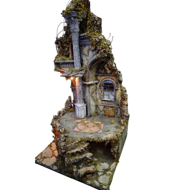 Rudere Presepe in Sughero e Polistirolo per Natività cm 53x52x100 - immagine 2