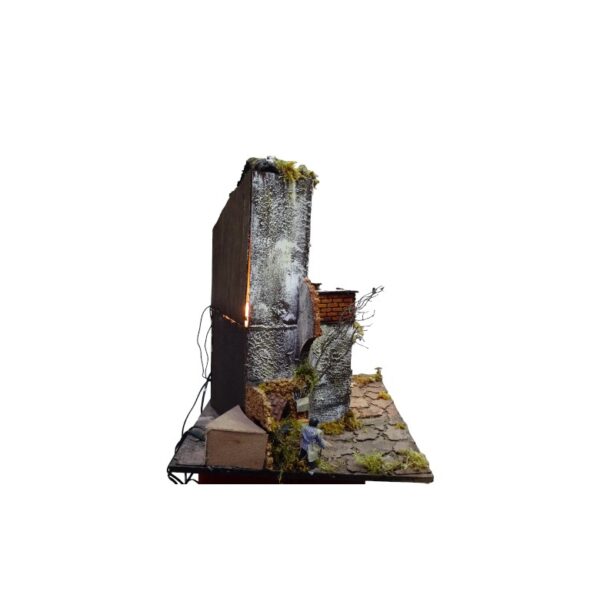 Presepe napoletano del '700 in Sughero con pastori in movimento cm 50x40x50 - immagine 3