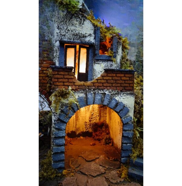 Presepe napoletano del '700 in Sughero con pastori in movimento cm 50x40x50 - immagine 2