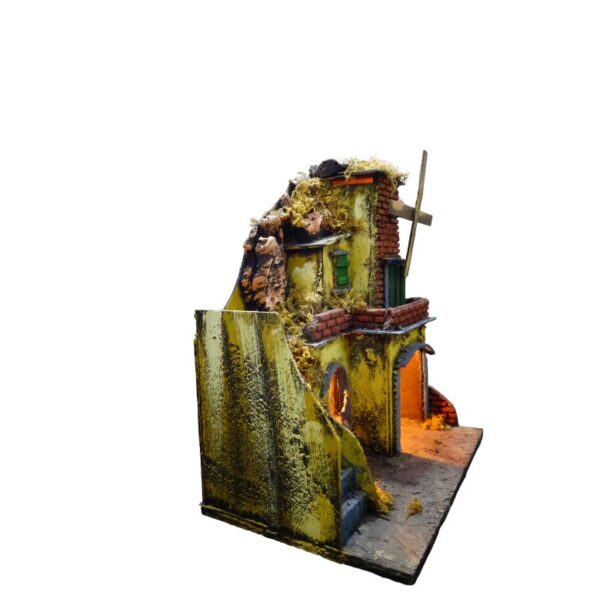 Presepe in Sughero con Mulino a Vento cm 30x20x28 - immagine 3