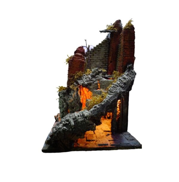 Rudere Presepe in Sughero e Polistirolo per Natività cm 33x28x46 - immagine 4