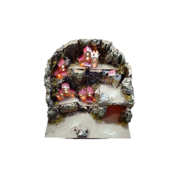 Presepe in Sughero con Casette di Carta Cm 35x26x29 - immagine 3