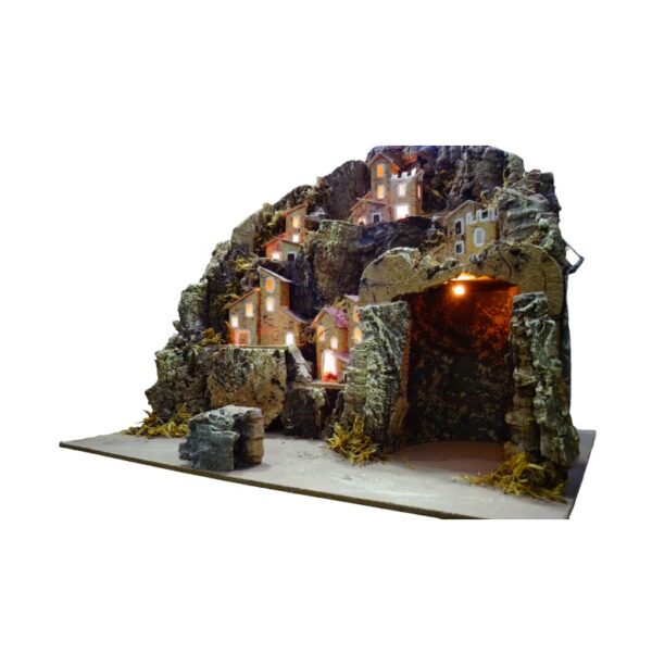 Presepe in Sughero con Casette di Carta Cm 35x26x29 - immagine 2