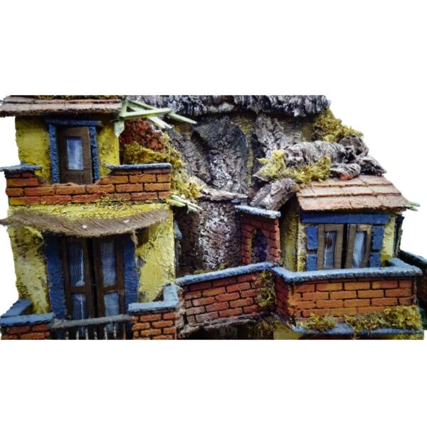 Presepe Napoletano del '700 in Sughero con luci cm 50x40x55 - immagine 2