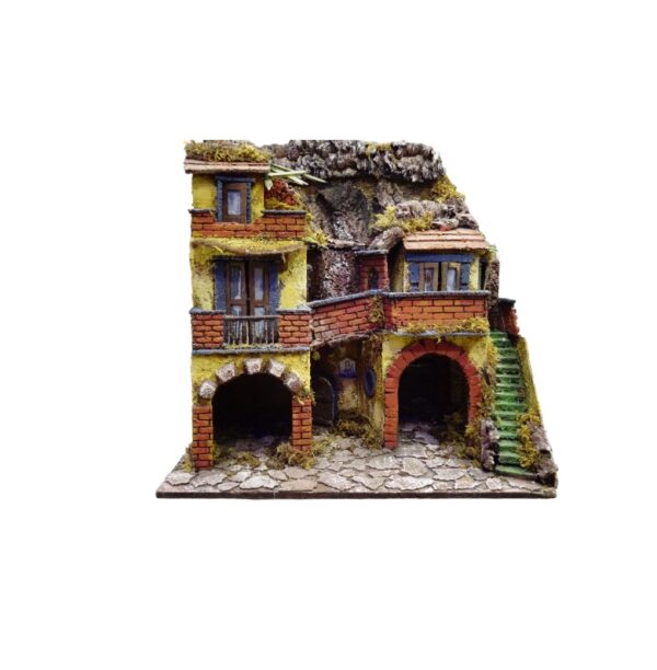 Presepe Napoletano del '700 in Sughero con luci cm 50x40x55 - immagine 4