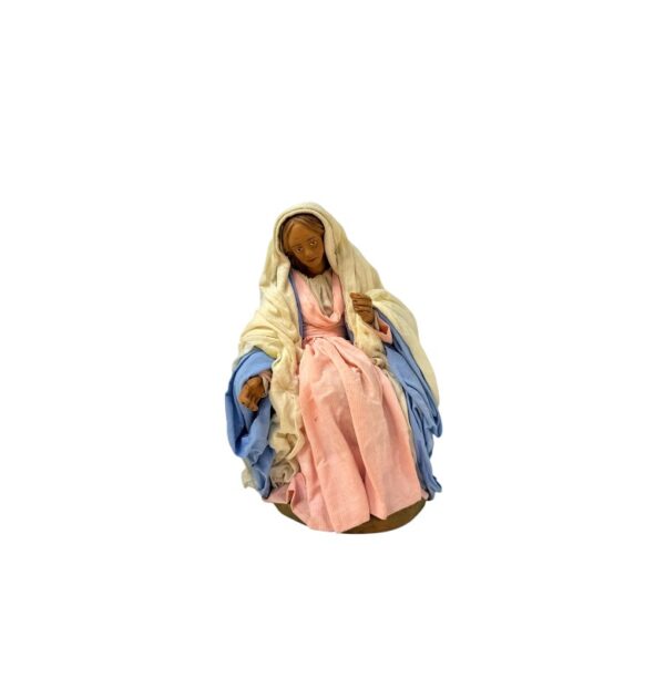 Statuina Madonna vestita 22cm di terracotta per presepe