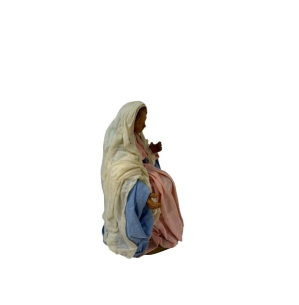Statuina Madonna vestita 22cm di terracotta per presepe - immagine 2