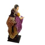 Donna con bimbo in braccio in terracotta vestita 40 cm - immagine 2