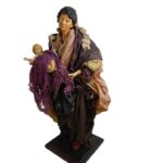 Donna con bimbo in braccio in terracotta vestita 40 cm - immagine 6