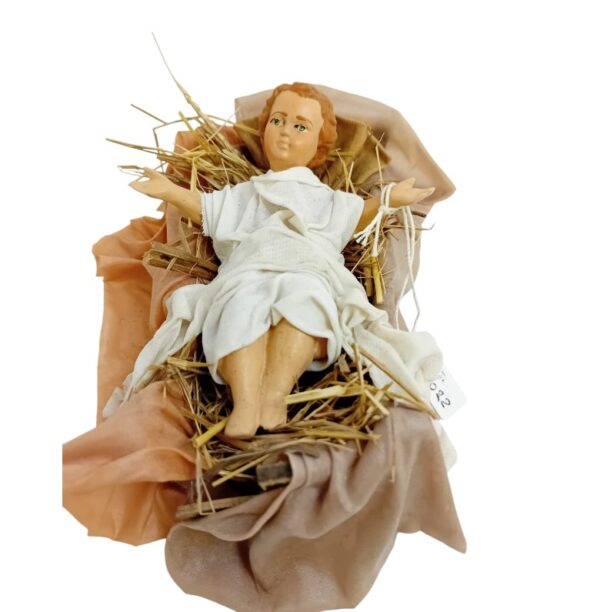 Gesù bambino in terracotta vestito per presepe da 40 cm 10022/24 - immagine 3