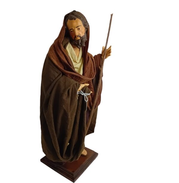 San Giuseppe in terracotta vestito altezza 40 cm - immagine 3