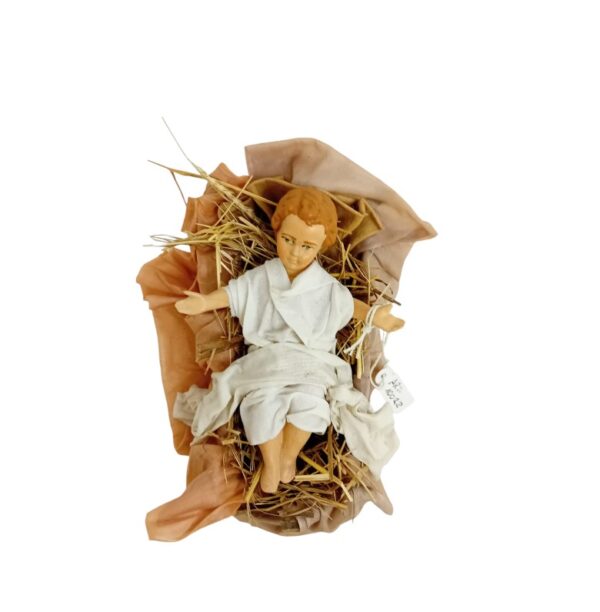 Gesù bambino in terracotta vestito per presepe da 40 cm 10022/24
