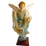 Angelo in terracotta vestito altezza 40cm per presepe napoletano
