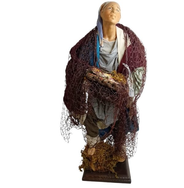 Pescatore in terracotta vestito altezza 40 cm - immagine 6