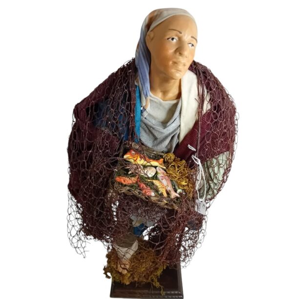 Pescatore in terracotta vestito altezza 40 cm - immagine 2