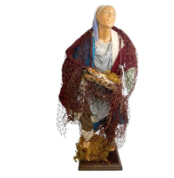 Pescatore in terracotta vestito altezza 40 cm