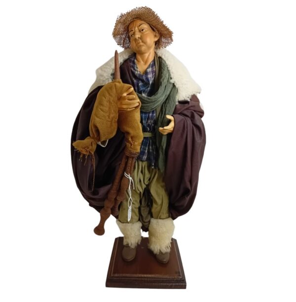 Zampognaro in terracotta vestito altezza 40 cm