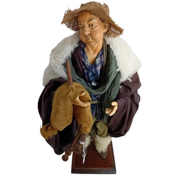 Zampognaro in terracotta vestito altezza 40 cm - immagine 4