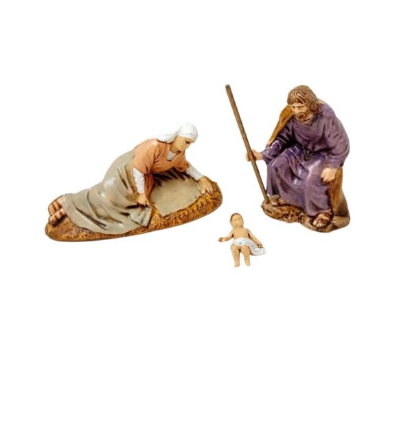 Moranduzzo Natività Sacra Famiglia 3 Soggetti Madonna Stesa per Presepe da Cm 10 - immagine 5