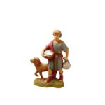 Pastore uomo con Cane per Presepe da Cm 10 Landi Moranduzzo