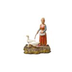 Pastore statuina Donna con oca 10 cm Landi Moranduzzo