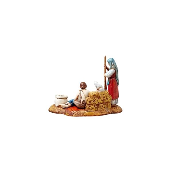 Donna con bambino su tappeto serie 10 cm Landi Moranduzzo - immagine 2