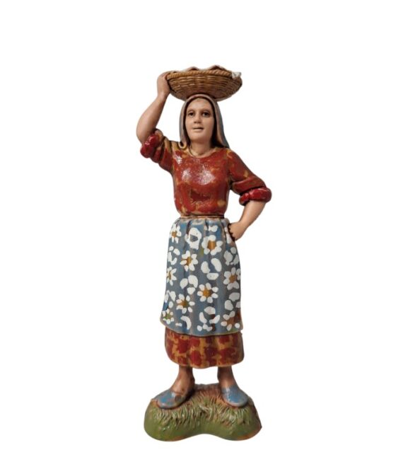 Pastore donna con cesto Landi Moranduzzo 10 cm