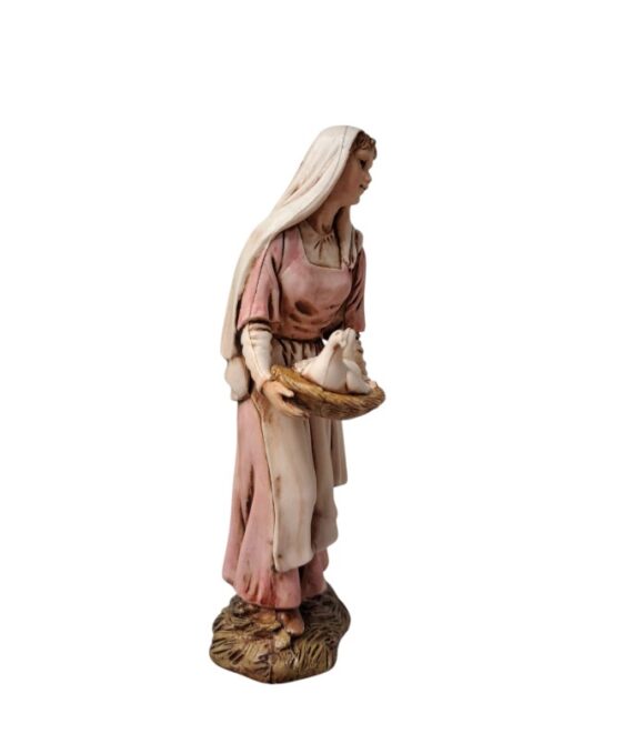 Pastore donna con colombe Landi Moranduzzo cm 12