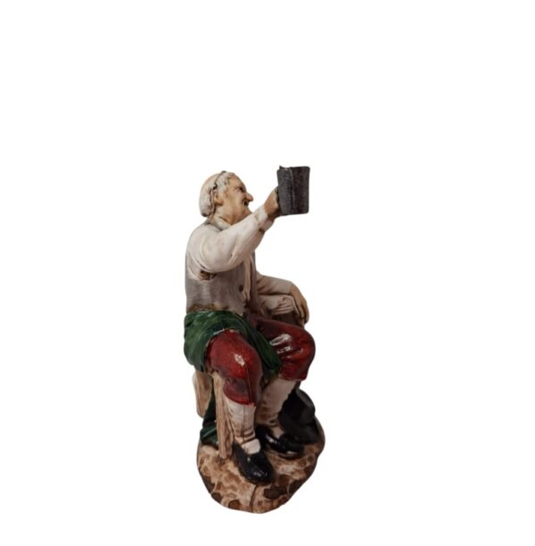 Pastore bevitore seduto con botte Landi Moranduzzo 12 cm - immagine 2