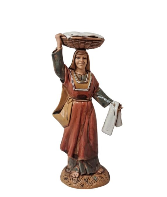 Pastore donna con cesto Landi Moranduzzo 10 cm