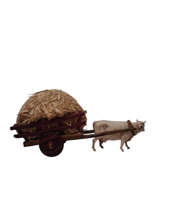 Carro con fieno e mucca Landi Moranduzzo cm 6