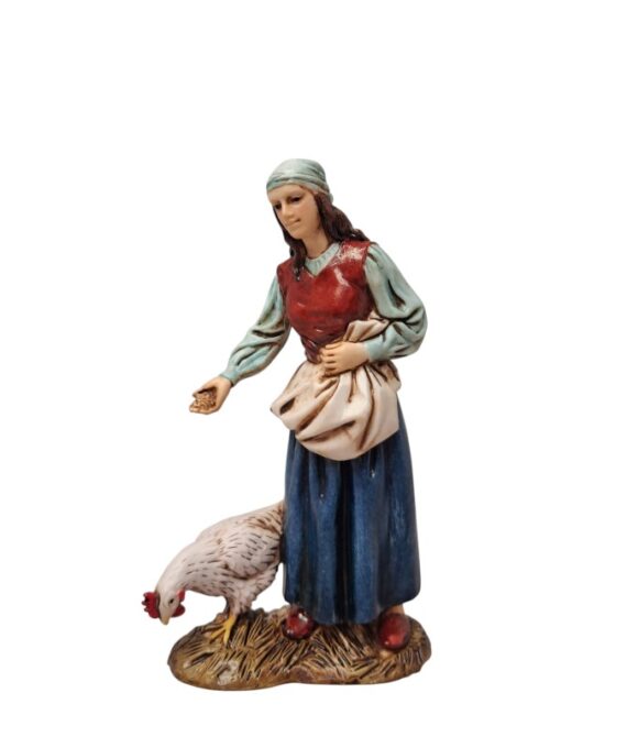 Pastore donna contadina con gallina Landi Moranduzzo 12 cm