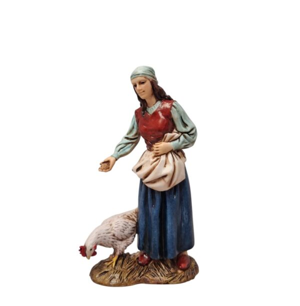 Pastore donna contadina con gallina Landi Moranduzzo 12 cm