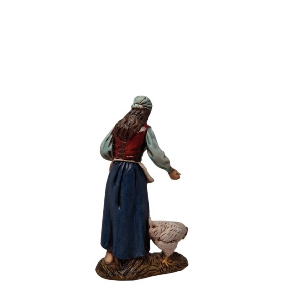 Pastore donna contadina con gallina Landi Moranduzzo 12 cm - immagine 3