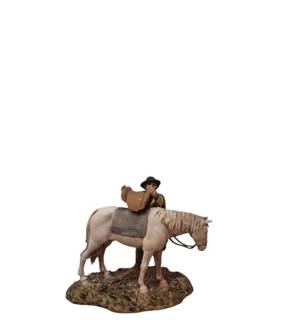 Pastore Uomo con cavallo Landi Moranduzzo 10 cm