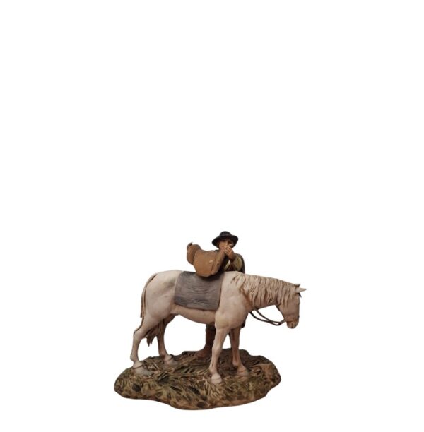 Pastore Uomo con cavallo Landi Moranduzzo 10 cm