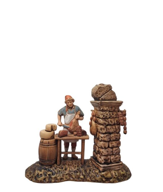Scena Pastore salumiere con banco Landi Moranduzzo 10 cm