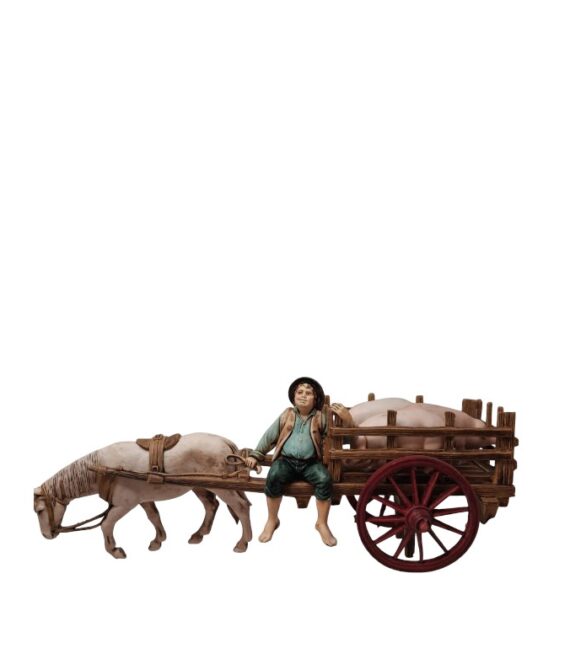 Gruppo Pastore con carretto con maiali Landi Moranduzzo 10 cm