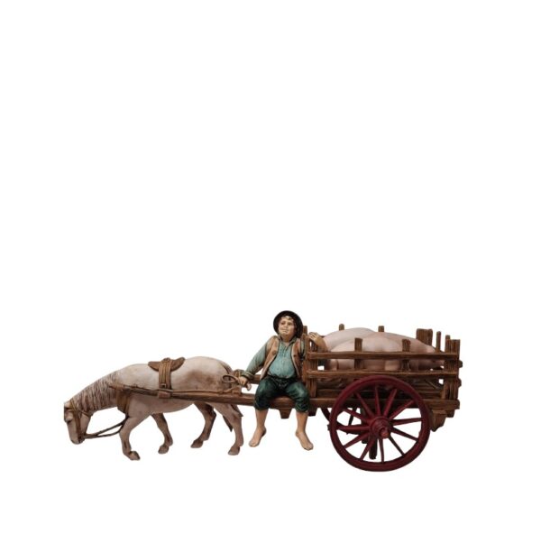 Gruppo Pastore con carretto con maiali Landi Moranduzzo 10 cm