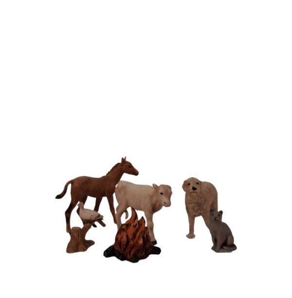 Set 5 animali e fiamma serie 10 cm Landi Moranduzzo