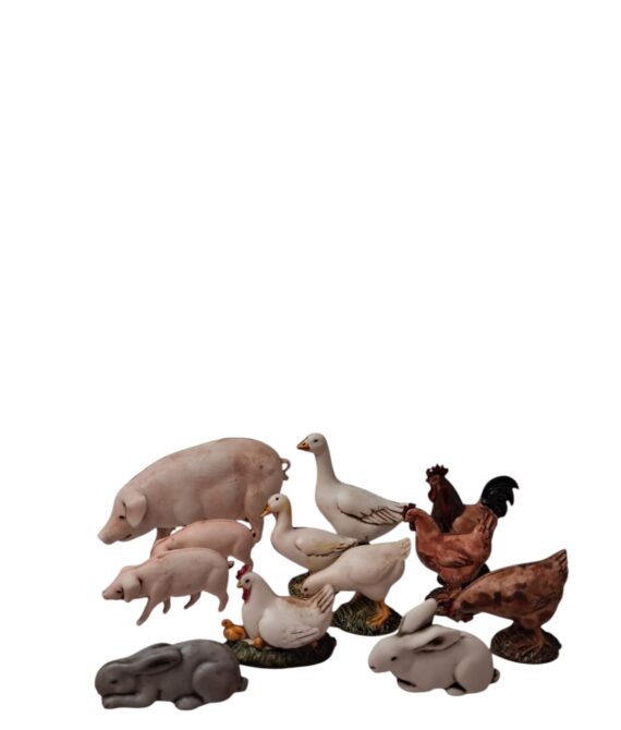 Animali da cortile 12 pz Landi Moranduzzo 10 cm