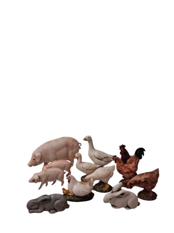 Animali da cortile 12 pz Landi Moranduzzo 10 cm