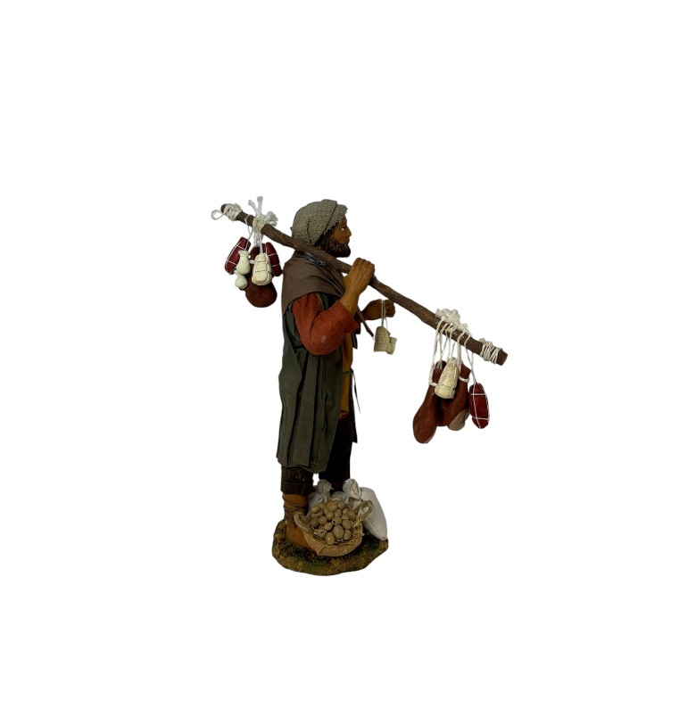 Pastore salumiere in terracotta vestito cm 25 - immagine 4