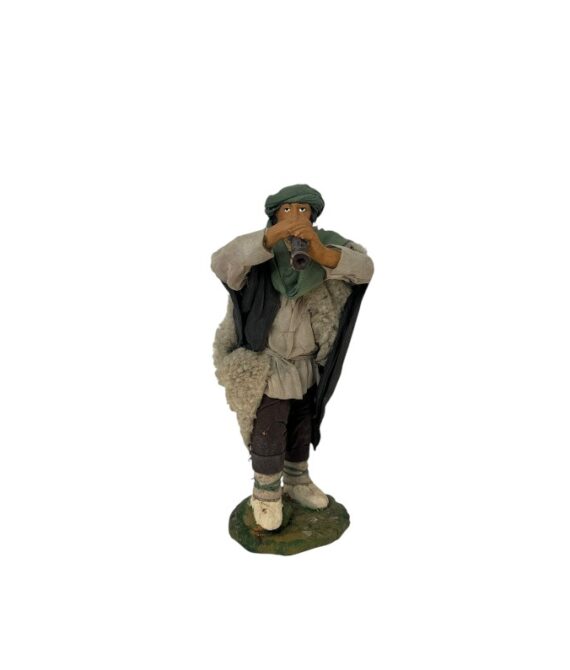 Pastore pifferaio in terracotta vestito 25 cm