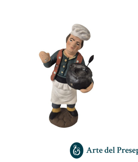 Pastore cuoco con pentola in Terracotta da 10cm 25/296