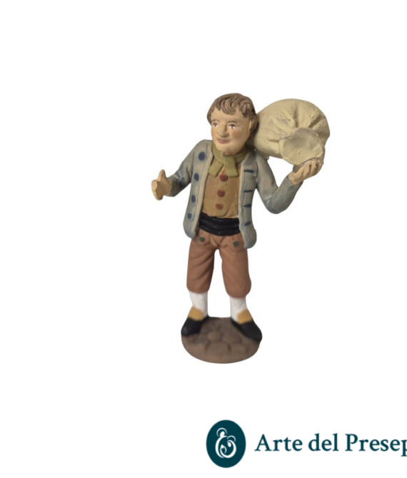 Pastore con sacco in spalla in Terracotta da 10cm 25/302