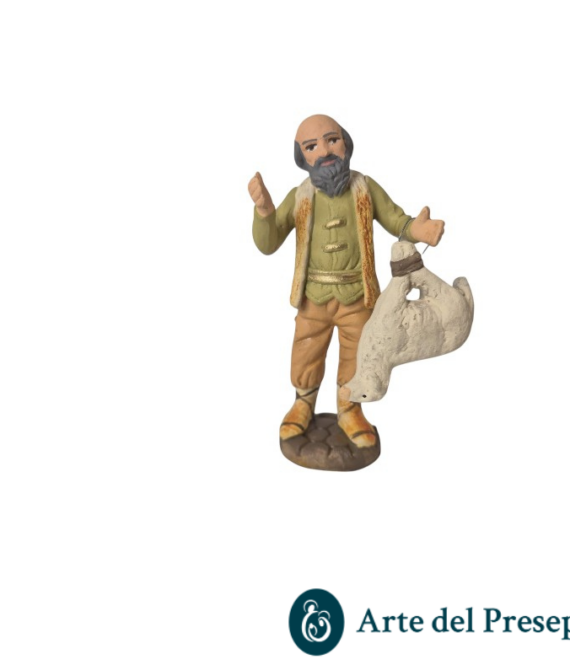 Pastore con agnello appeso in braccio in Terracotta da 10cm 25/304
