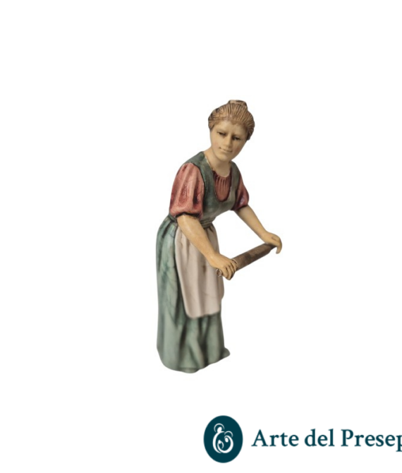 Lavandaia con mattarello in mano da 10cm stile ‘700 40/26